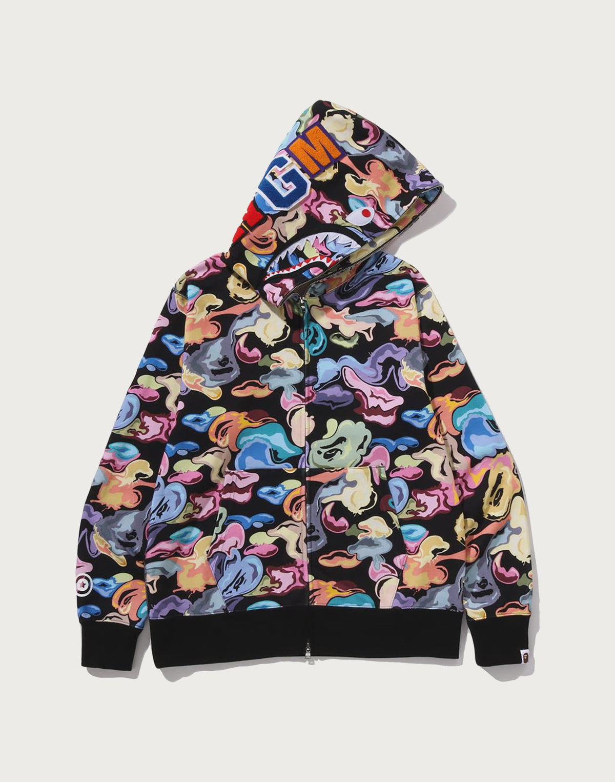 ART CAMO SHARK FULL ZIP HOODIE MENS