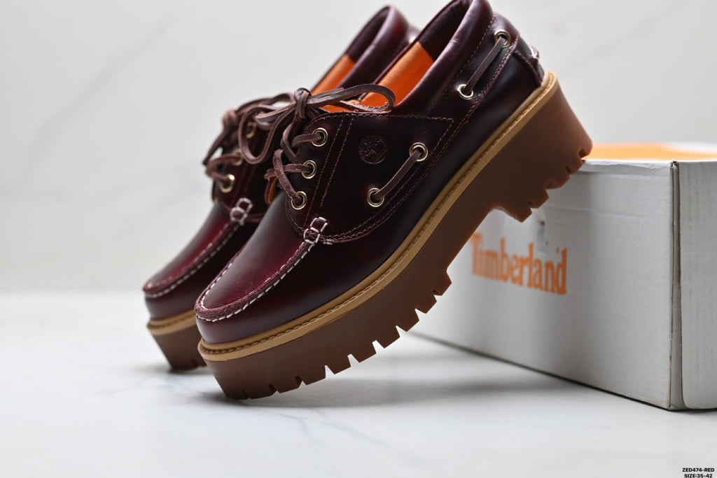 Timberland Burgundy Women's Platform Boat Shoe