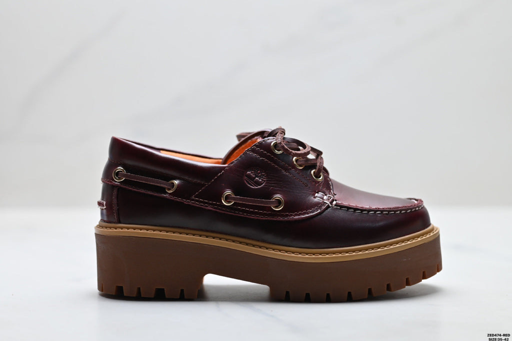 Timberland Burgundy Women's Platform Boat Shoe