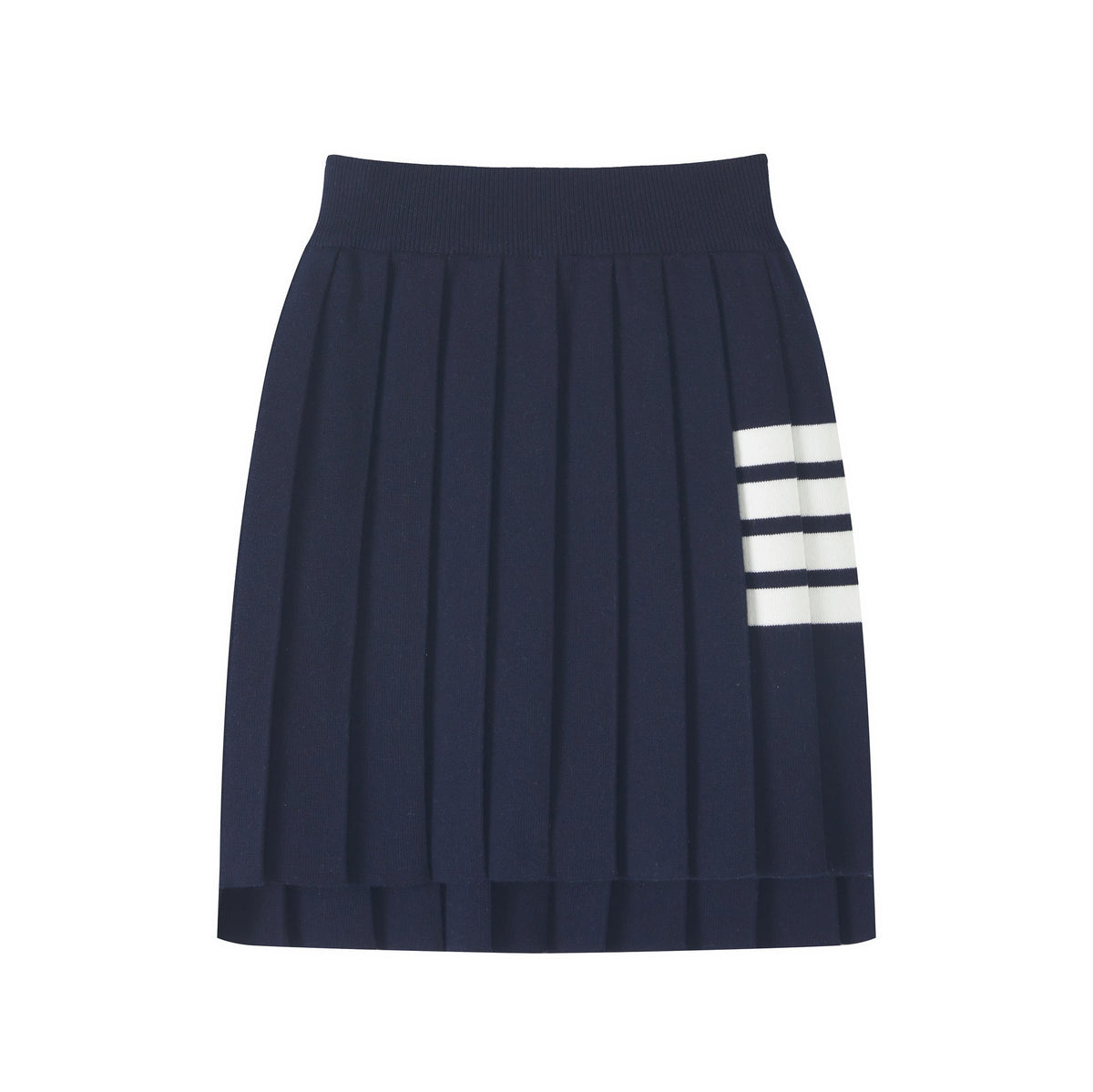 Women's 4-Bar Knitted Pleated Midi Skirt | Thom Browne