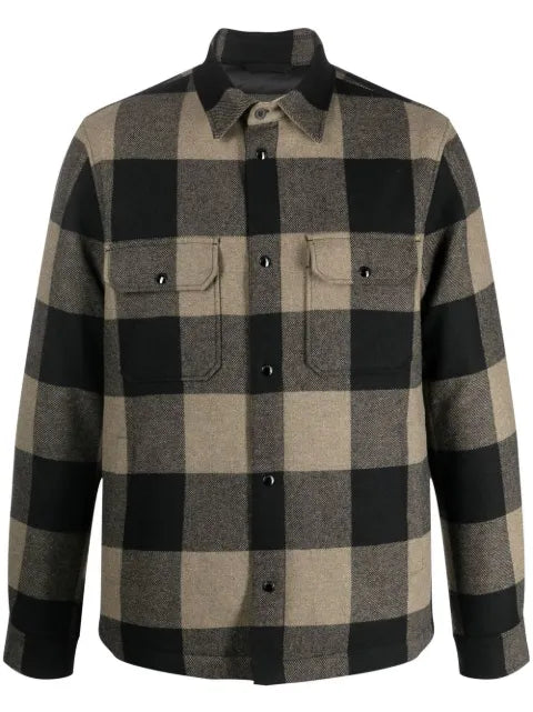 Woolrich plaid-check quilted shirt jacket