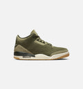Air Jordan 3 Retro Mens Lifestyle Shoe - Medium Olive/Sequoia/Sail/Deep Red
