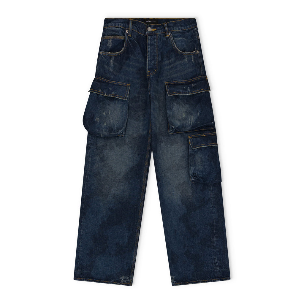 Dark Indigo Triple Pocket Cargo Jeans