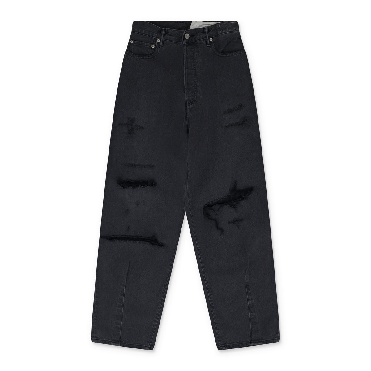 Black Crossed Denim Pants
