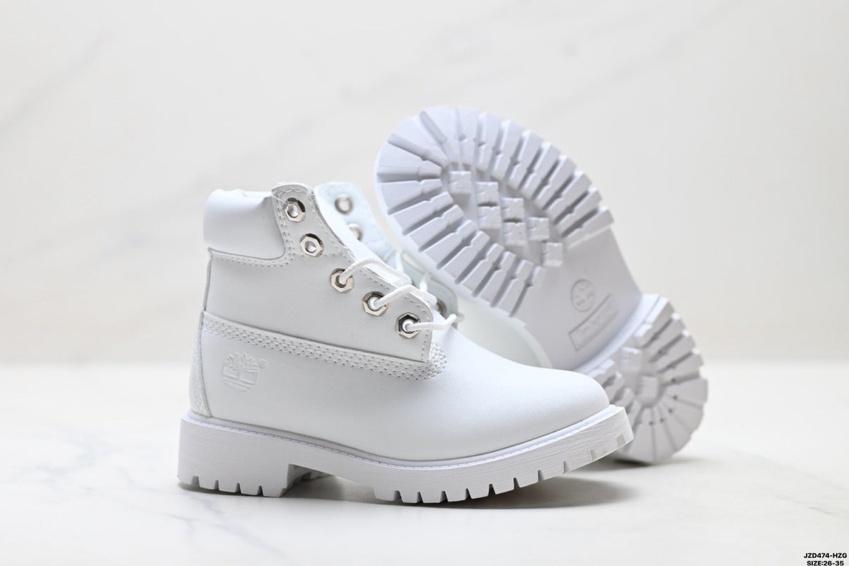 Timberland White Kids Premium Leather Boot