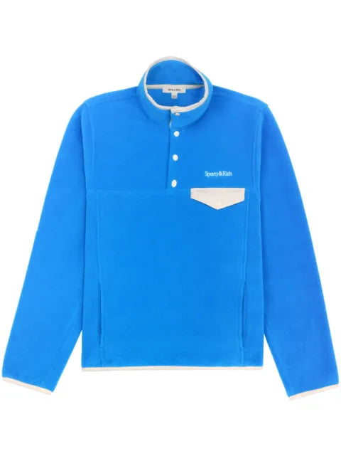 Sporty & Rich logo-embroidered fleece sweatshirt