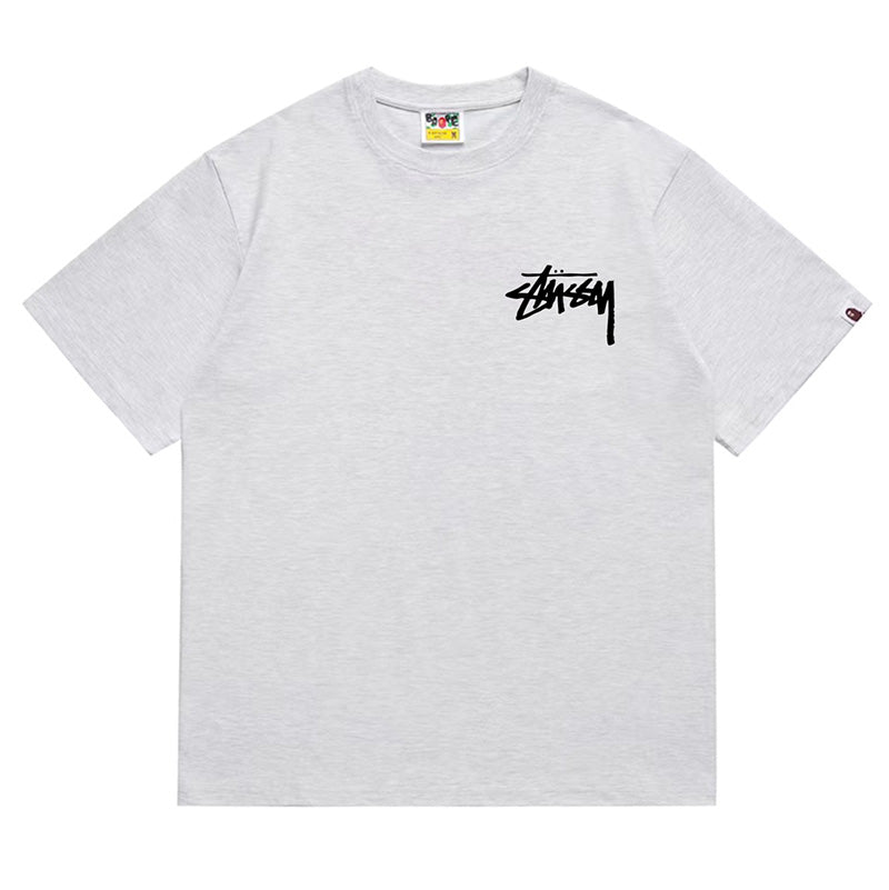 BAPE x Stussy Small Logo Men's T-Shirt - White