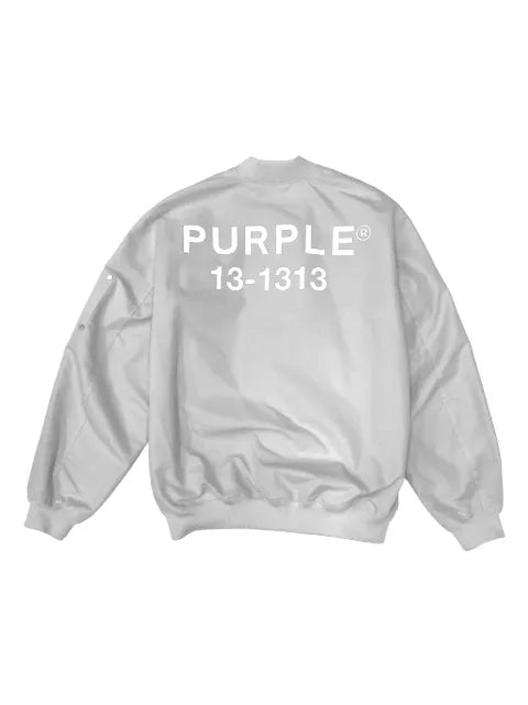 Purple Brand logo-print cotton bomber jacket