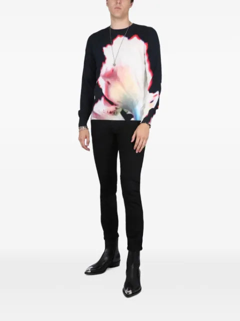 Alexander McQueen Solarised Flower-print cotton sweatshirt