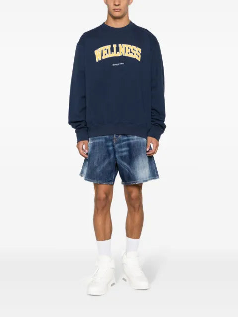 Sporty & Rich text-print cotton sweatshirt