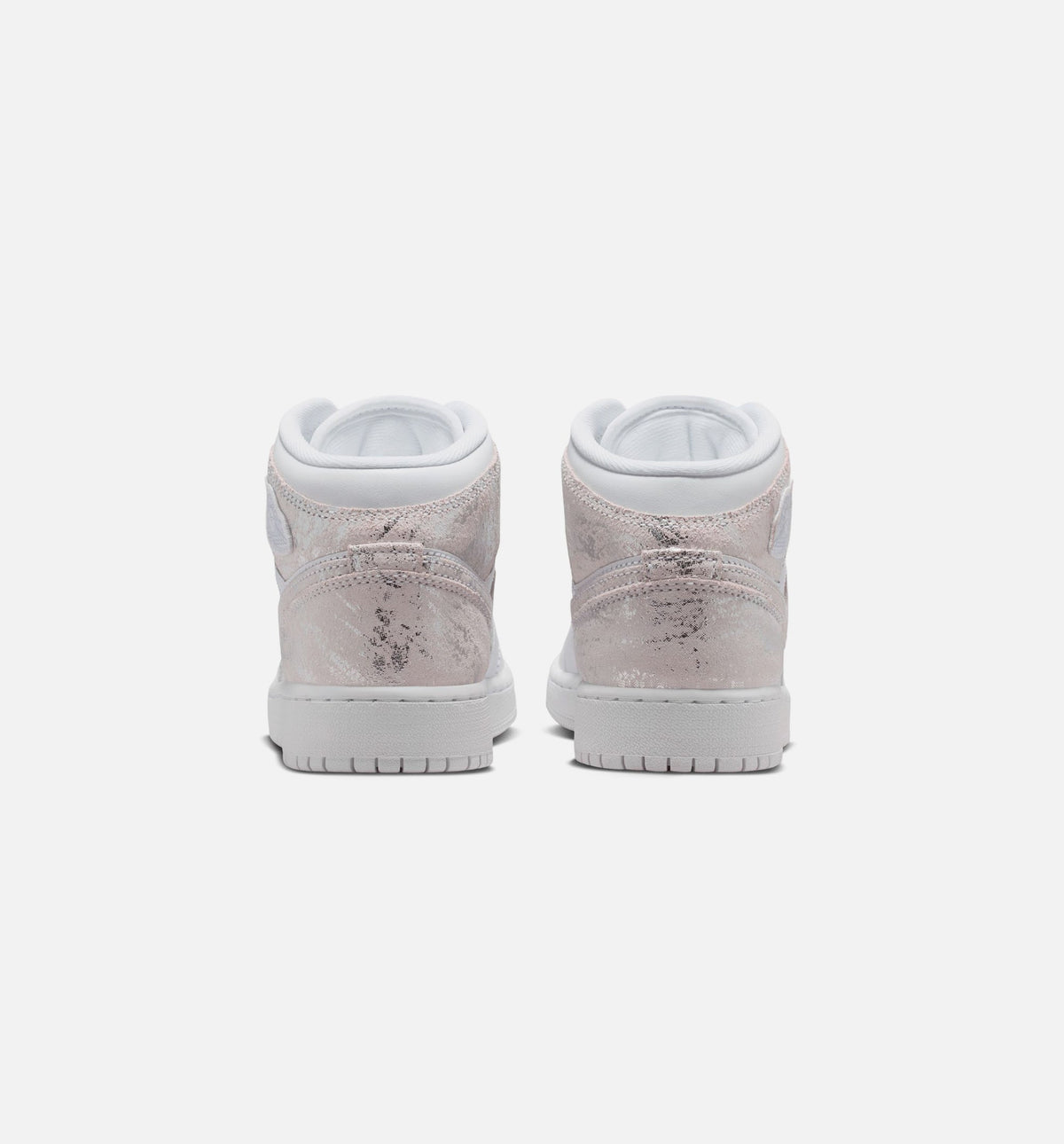 Air Jordan 1 Mid SE Youth Lifestyle Sneakers - White/Field Silver