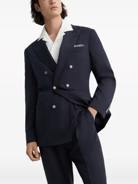 Brunello Cucinelli double-breasted silk blazer