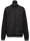 Prada triangle-logo panelled bomber jacket