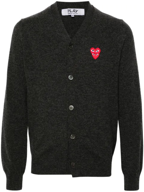 Comme Des Garçons Play heart-patch wool cardigan
