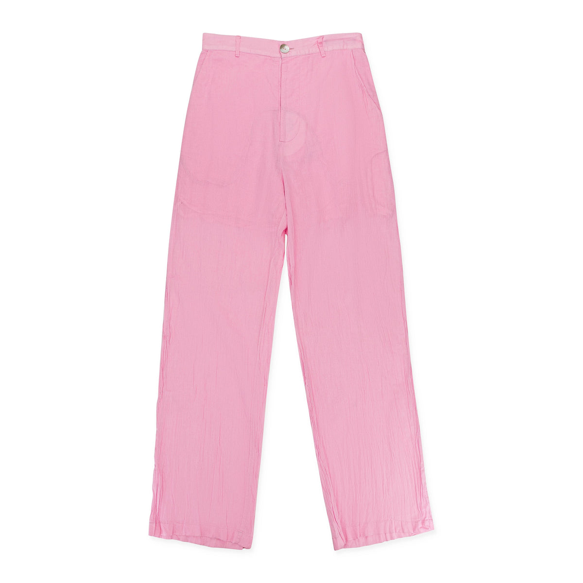 DYED AND BLEACHED MUSLIN PINK STRAIGHT PANTS
