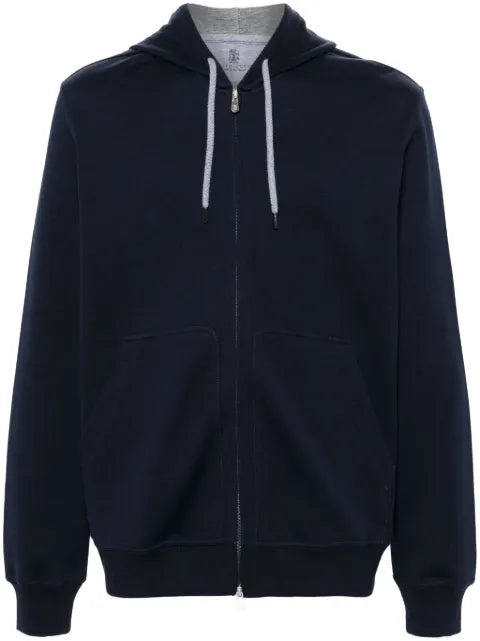 Brunello Cucinelli cotton, cashmere and silk French terry double cloth hoodie