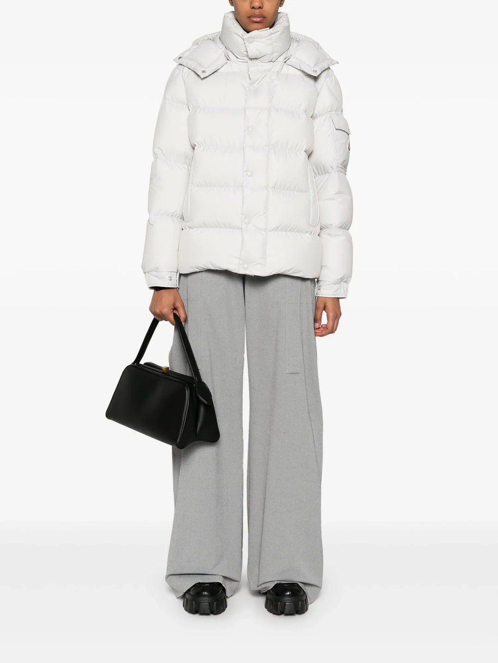 Moncler Maya 70 Short Down Jacket in White