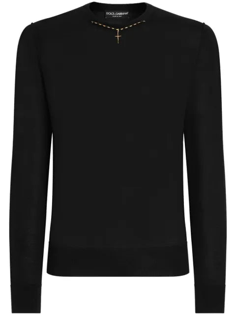 Dolce & Gabbana necklace-appliqué sweater