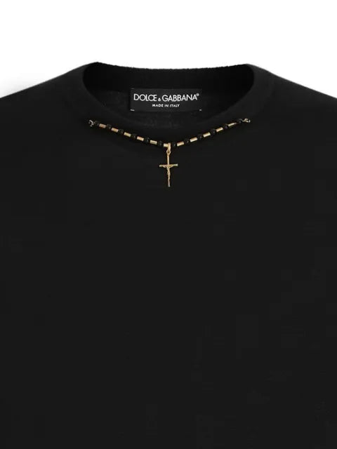 Dolce & Gabbana necklace-appliqué sweater
