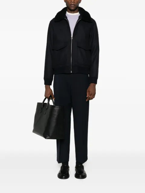 SANDRO wool jacket with shearling