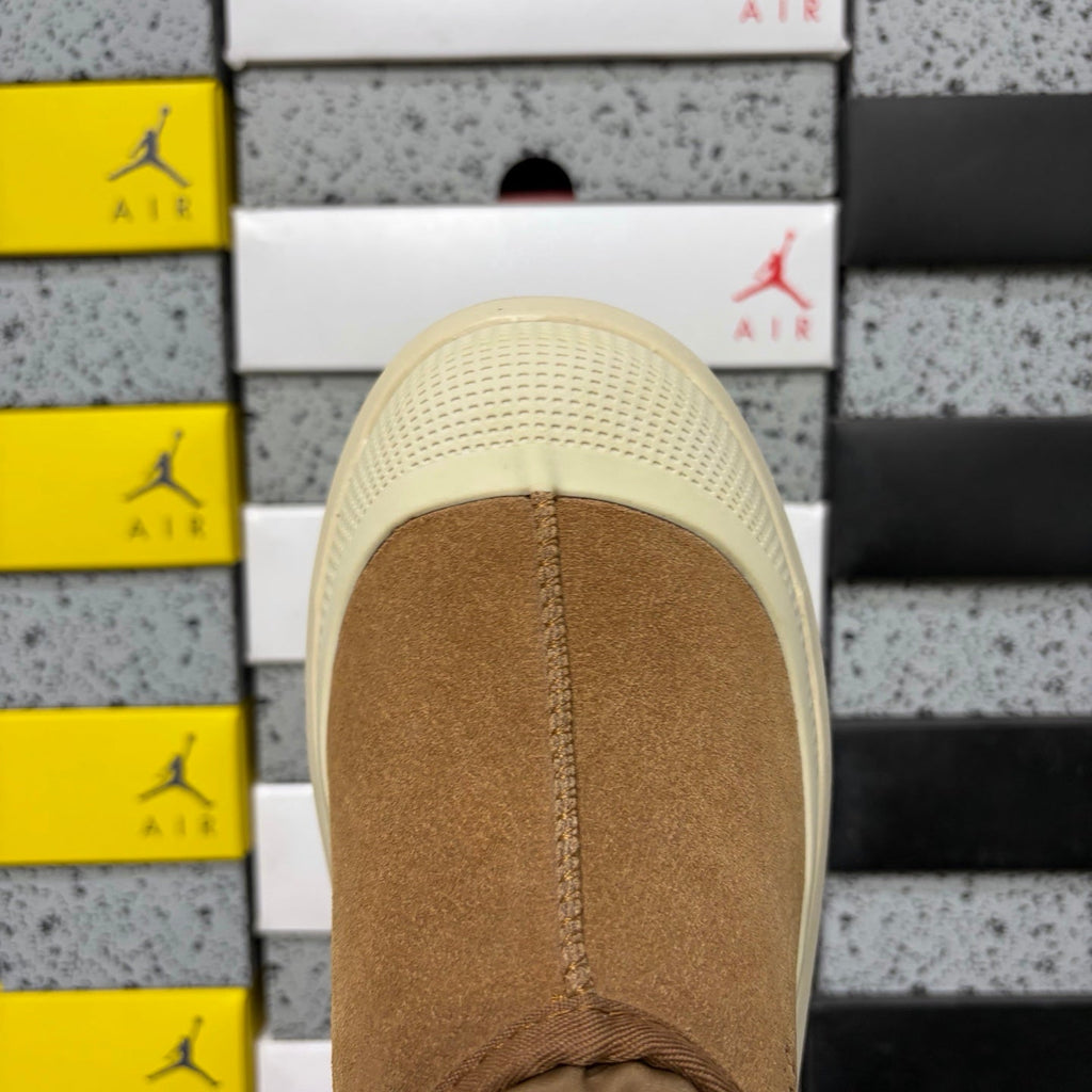 UGG Neumeel Deco Slip-On – Suede Moccasin Sneaker with Cream Lug Sole & Drawstring Collar in Chestnut