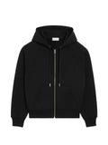 AMI Paris cotton embossed Ami De Coeur zipped hoodie