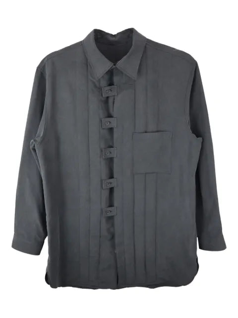 Yohji Yamamoto pleated button-fastening shirt jacket