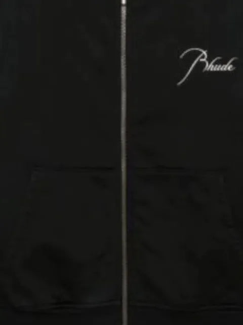 RHUDE logo-embroidered zip-up hoodie