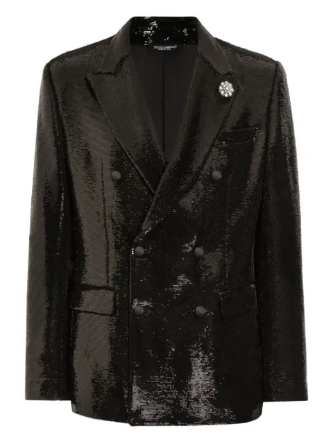 Dolce & Gabbana sequin-embellished double-breasted blazer