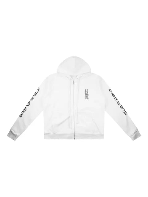 Chrome Hearts vertical-logo zip-up hoodie