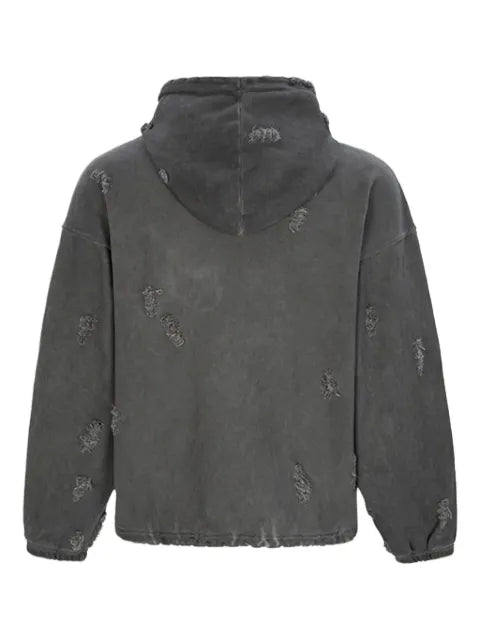 THUG CLUB Rock distressed-details hoodie