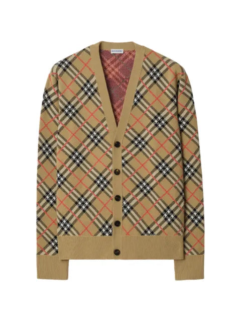 Burberry check cotton wool cardigan