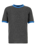 Prada short-sleeved cashmere and jersey sweater