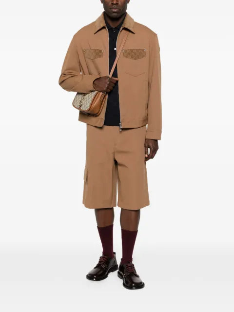 Gucci patterned-collar cotton jacket
