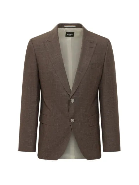 BOSS slim-fit jacket in virgin wool, silk and linen