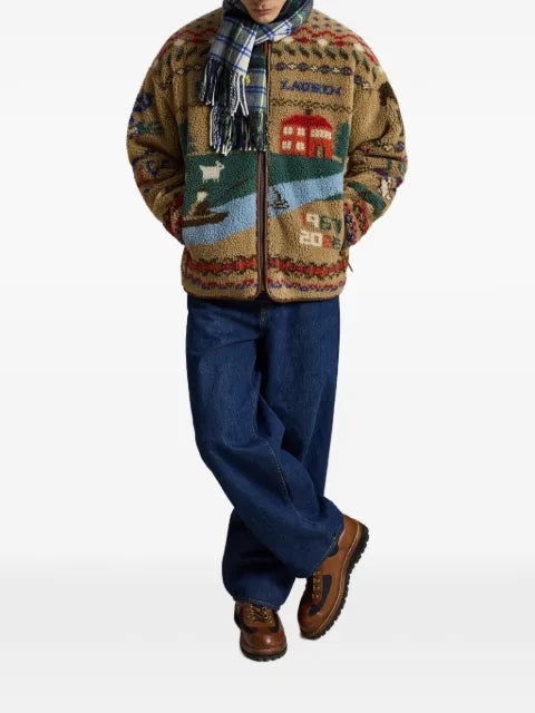 Polo Ralph Lauren graphic-intarsia fleece sweatshirt