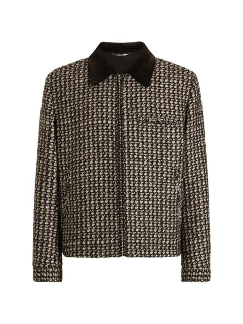 Dolce & Gabbana QUILTED JACKET IN HOUNDSTOOTH
