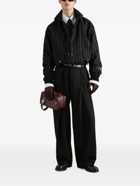 Dolce & Gabbana padded pinstripe bomber jacket