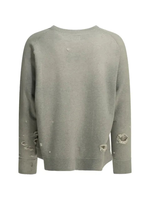 Needles butterfly-print distressed-effect sweatshirt