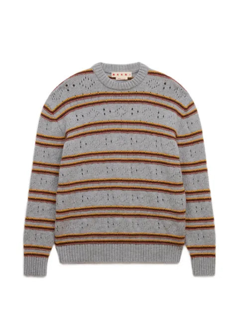Marni gray cashmere jumper with openwork knit