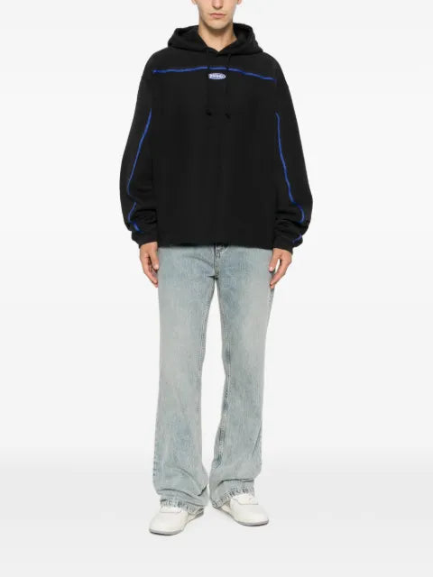 Stüssy logo-patch tape-trim hoodie