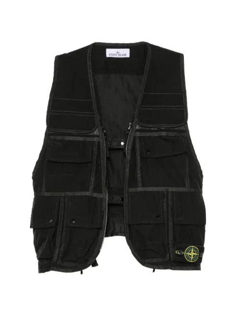 Stone Island logo-patch multi-pocket gilet