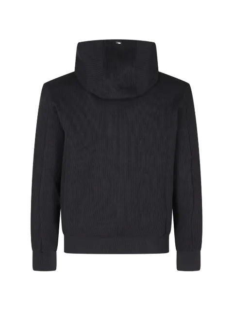 Herno ribbed-knit panelled hooded jacket
