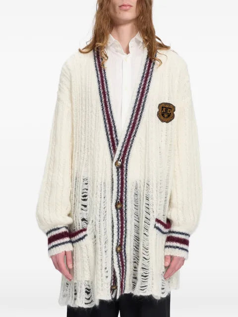 Ann Demeulemeester distressed cable-knit cardigan