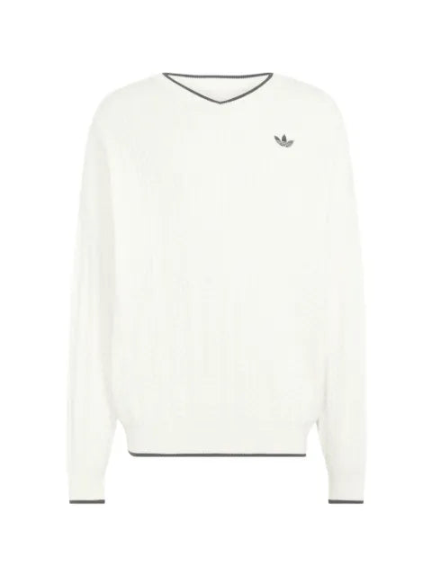 adidas cable-knit crew-neck sweatshirt
