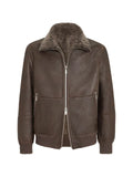 Brunello Cucinelli Vintage-effect shearling bomber jacket