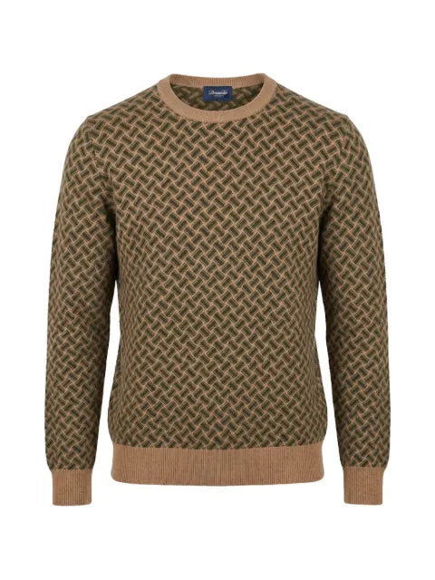 Drumohr geometric-pattern cashmere sweater
