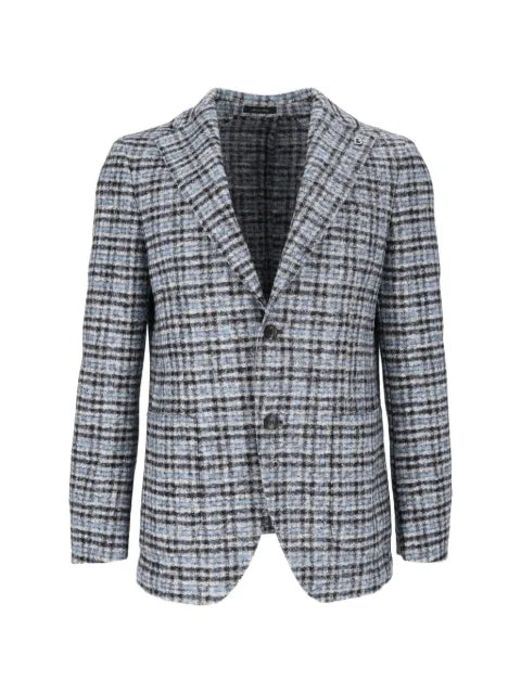 Brera check-pattern notched-lapels jacket