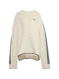 adidas cable-knit side-stripe sweater