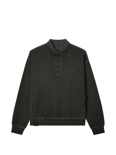 izzue corduroy-collar logo-embroidered sweatshirt